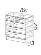 Комод для хранения «Эра. К800–3/2», 5 ящиков, 800×440×830 мм, цвет графит - Фото 3