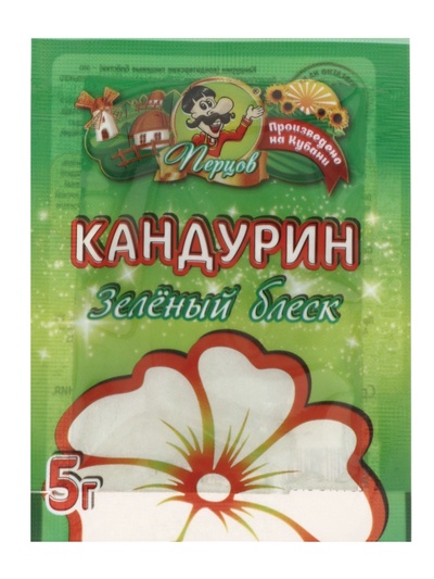 Кандурин, зеленый, блеск, 5 г