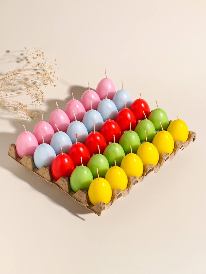 Набор: свечи пасхальные «Яичко», 64 г, 30 шт., ассорти цветов