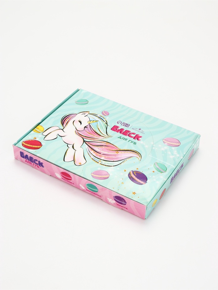 УЦЕНКА Детский блеск для губ в макаруне "Единорог", МИКС вкусов, тон прозрачный10 гр - Фото 1