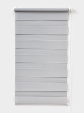 Штора рулонная 50×160 см «День и Ночь», по полотну 46×160 см, цвет стальной