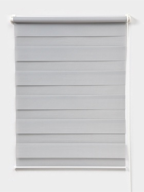 Штора рулонная 60×160 см «День и Ночь», по полотну 56×160 см, цвет стальной