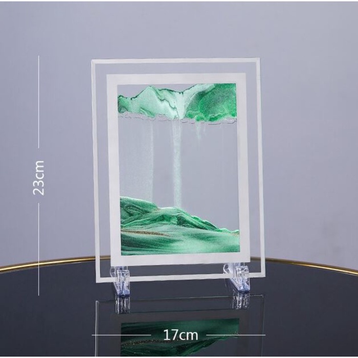 УЦЕНКА Песочные часы - картина «Кулас», 23×17 см, антистресс, песок зелёный - Фото 1