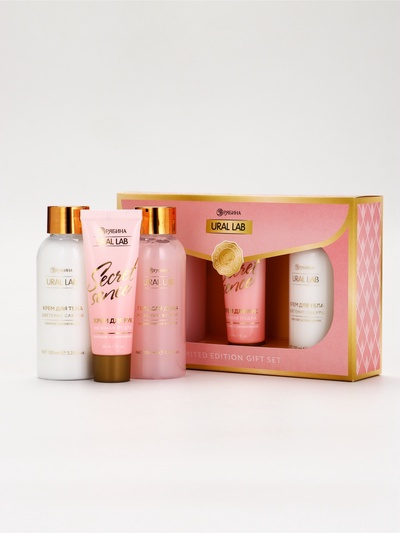 Подарочный набор Nude Mood, мини крем для тела, мини гель и крем для рук, URAL LAB