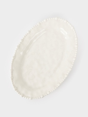 Блюдо сервировочное «Облако», 30.5×20.5×3 см, керамика, молочное