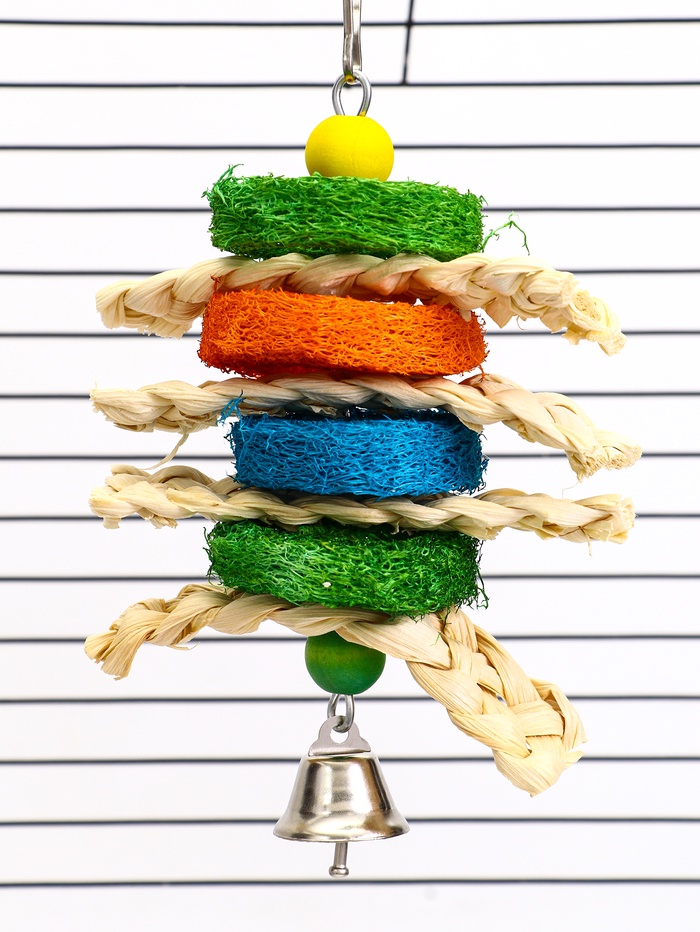 Игрушка для попугая «Сэндвич», 17×10 см, цвет МИКС - Фото 1