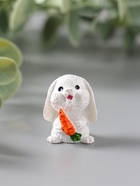 Фигурка полистоун «Белый зайка с бабочкой, морковкой», 1.7×2.3×3 см, МИКС  (артикул 10956811)  большой выбор товаров оптом и в розницу по низким ценам с доставкой