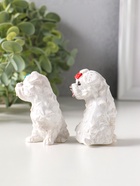 Набор фигурок 2 шт. полистоун «Белые терьеры с бантиками», 3.7×5.2×6.2 см - Фото 4