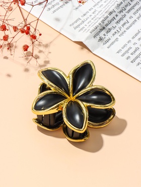 Крабик для волос «Анита»,7.5×7.5 см, матовый, чёрно-золотой