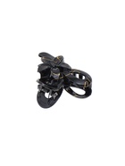 Крабик для волос «Классик» цветок петельки, 7×4.5 см, чёрно-золотой - Фото 3