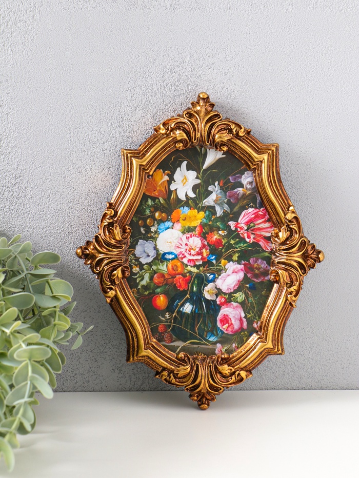 Фоторамка для фото 11×16 см «Графиня», полистоун под золото, 2.5×18×13 см