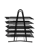 Лоток для бумаг, горизонтальный, металлическая сетка, 5 отделений, чёрный - Фото 3