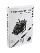 Лоток для бумаг, горизонтальный, металлическая сетка, 5 отделений, чёрный - Фото 8