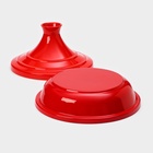 УЦЕНКА Сковорода - тажин, 2.1 л, d=28 см, h=6.5 см, эмалированное покрытие, индукция, чугун, красная - Фото 7