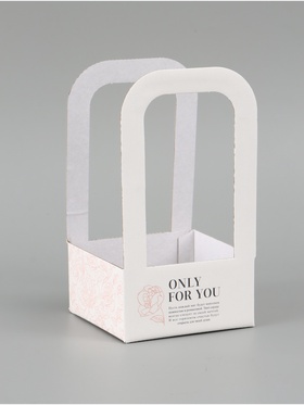 Коробка - переноска для цветов «Цветы», 12×12×22 см