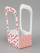 Коробка - переноска для цветов «С любовью», 17×12×32 см - Фото 3