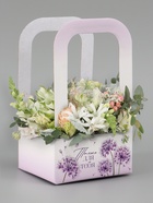 Коробка - переноска для цветов «Только для тебя», 12×12×22 см - Фото 1