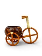 Декоративное кашпо - кокос «Велосипед», 20×12×17 см, деревянное - Фото 5