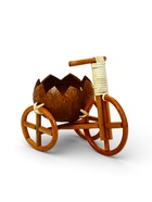 Декоративное кашпо - кокос «Велосипед резной», 20×12×17 см, деревянное - Фото 4