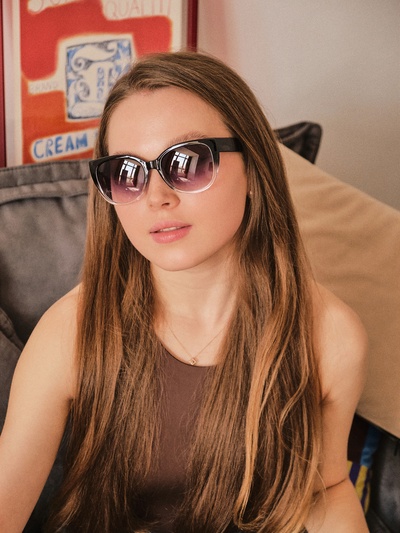 Очки солнцезащитные женские «OneSun. Кошачий глаз», uv 400, чёрный, фиолетовый