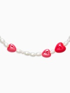 Бусы «Жемчуг и Сердца», L=40 см, керамика, красные, белые - Фото 2