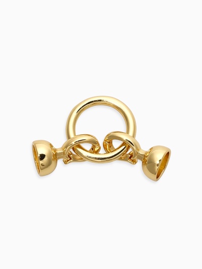 Замок-карабин с кольцом, 40×16×8 мм, медь, цвет золото