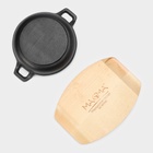 УЦЕНКА Сковорода Magma «Далат», d=12.5 см, h=3.2 см, на деревянной подставке, индукция, чугун, чёрная - Фото 7