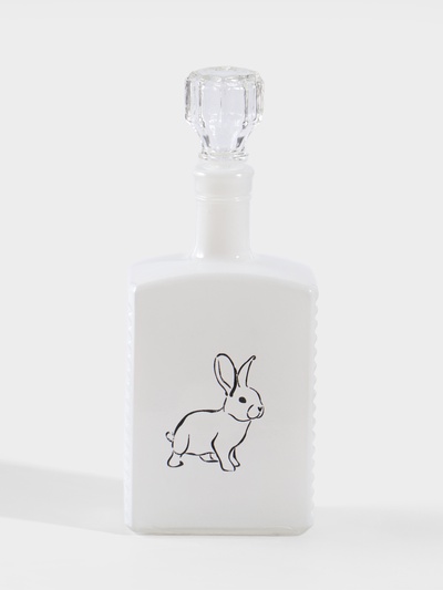 Ваза для цветов «Кролик», h=22 см, стекло, белая