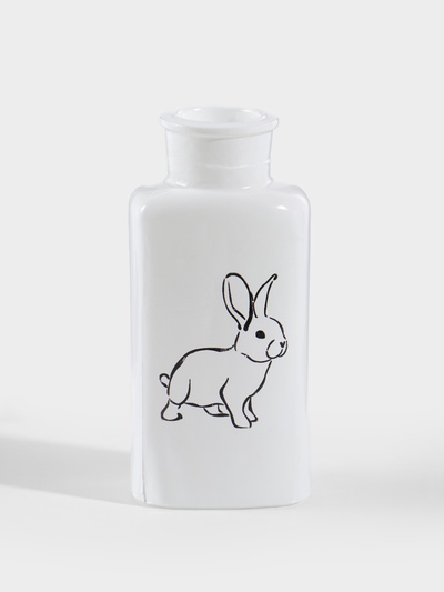 Ваза для цветов «Кролик», h=14.5 см, стекло, белая