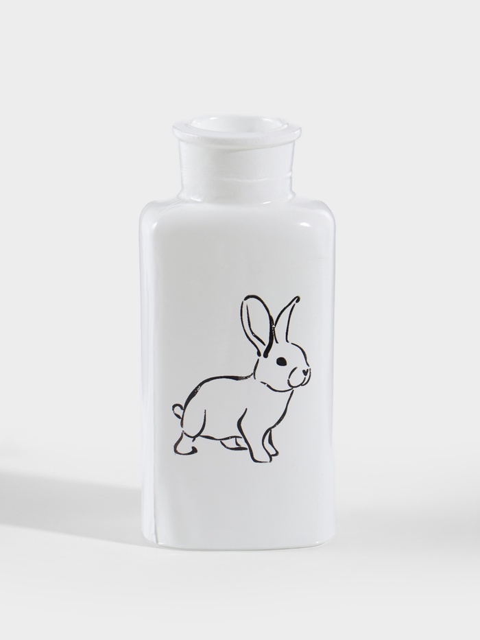 Ваза для цветов «Кролик», h=14.5 см, стекло, белая - Фото 1