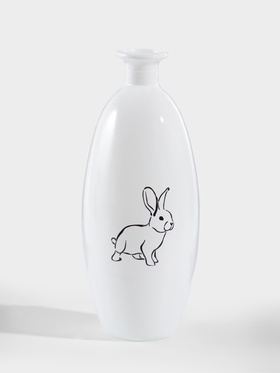 Ваза для цветов «Кролик», h=22 см, стекло, белая