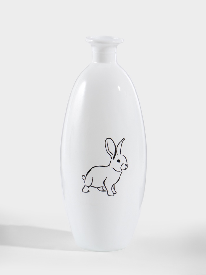 Ваза для цветов «Кролик», h=22 см, стекло, белая - Фото 1