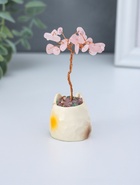 Денежное дерево декоративное «Сувенир бонсай. Котик-горшок», 12 розовых камней, 3.8×3.5×7.5 см  (артикул 10961711)  большой выбор товаров оптом и в розницу по низким ценам с доставкой