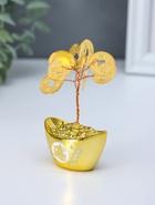 Денежное дерево декоративное «Сувенир бонсай. Слиток золота», 9 монет, 3.3×5×8 см - Фото 2