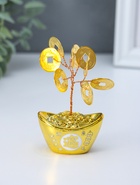 Денежное дерево декоративное «Сувенир бонсай. Слиток золота», 9 монет, 3.3×5×8 см - Фото 4