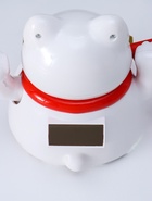 Маятник настольный антистресс от солнечной батареи «Белый кот Манэки-нэко с веером», 11.2×14.3×15.3 см - фото 809541006