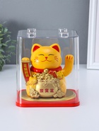 Маятник настольный антистресс от солнечной батареи «Кот Манэки-нэко с детками», 11.2×14.3×15.3 см  (артикул 10964601)  большой выбор товаров оптом и в розницу по низким ценам с доставкой