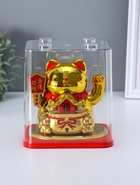 Маятник настольный антистресс от солнечной батареи «Золотой кот Манэки-нэко с домиком», 11.2×14.3×15.3 см  (артикул 10964602)  большой выбор товаров оптом и в розницу по низким ценам с доставкой