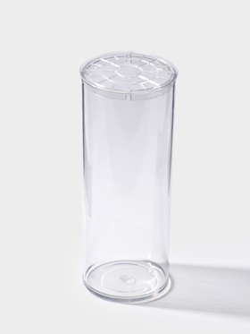 Ваза для цветов с крышкой «Альваро», 25×10 см, пластик, прозрачная