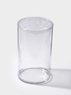 Ваза для цветов с крышкой «Альваро», 25×15 см, пластик, прозрачная