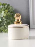 Шкатулка для украшений керамика с золотой линией «Королевская пешка», с крышкой, 7×7×8.5 см - Фото 2