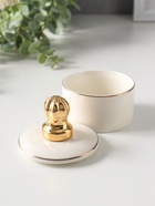 Шкатулка для украшений керамика с золотой линией «Королевская пешка», с крышкой, 7×7×8.5 см - Фото 3