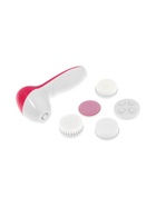 Щётка для массажа и умывания LMZ-039, 5 в 1, для лица и тела, электрическая, от батареек 2хAA, розовая - Фото 2