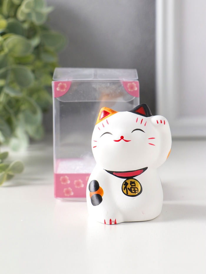 Фигурка керамика «Котик Манэки-нэко пятнистый», 5.3×7.3×6 см