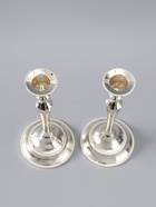 УЦЕНКА Подсвечник металл «Плавность» серебро набор 2 шт. 24×10×10 см - Фото 3