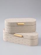 УЦЕНКА Шкатулка для украшений «Плетения», экокожа, набор 2 шт. - Фото 2