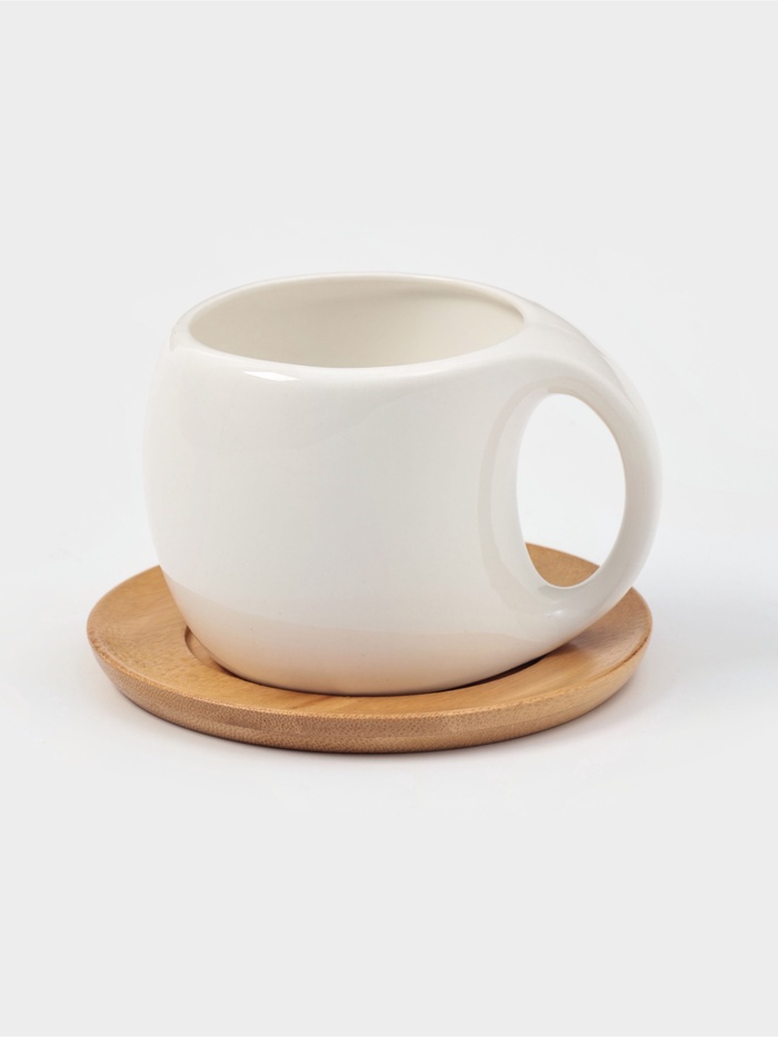 УЦЕНКА Чайная пара "Bella Tenero" чашка 220 мл, деревянное блюдце - Фото 1