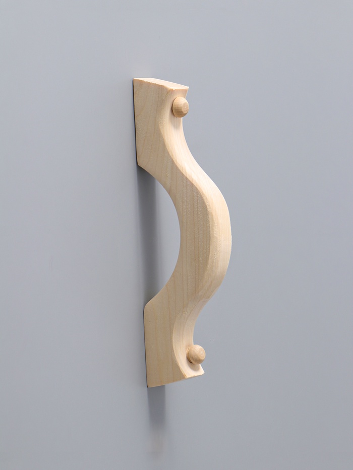 Дверная ручка деревянная «Для бани», из осины, узкая, ширина 25 мм