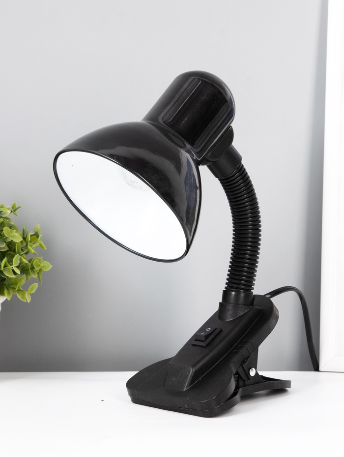 УЦЕНКА Лампа настольная Е27, с выкл. на зажиме (220В) черная (108В) RISALUX - Фото 1