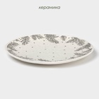 УЦЕНКА Тарелка новогодняя Доляна Snow cones, d=25 см, керамика, белая - Фото 2